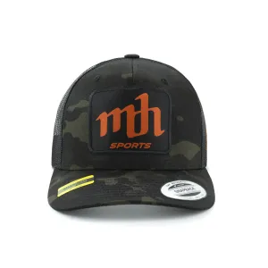 6606MC PANEL Multicam Trucker  Cap Black Multicam