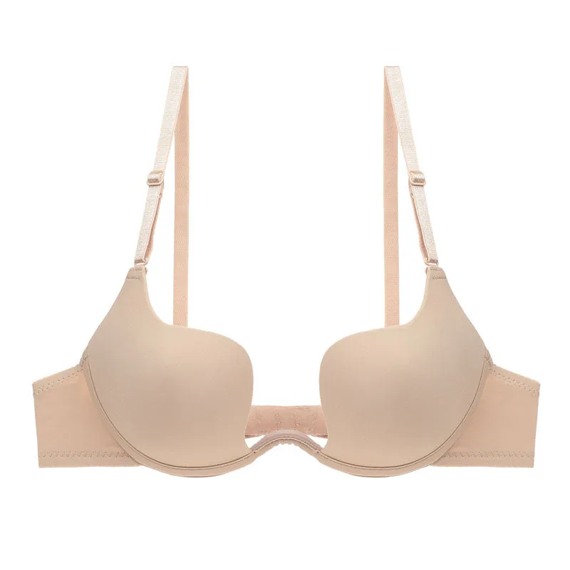 Deep U-shaped Gathered Low-Cut Invisible Backless Evening Dress Bra