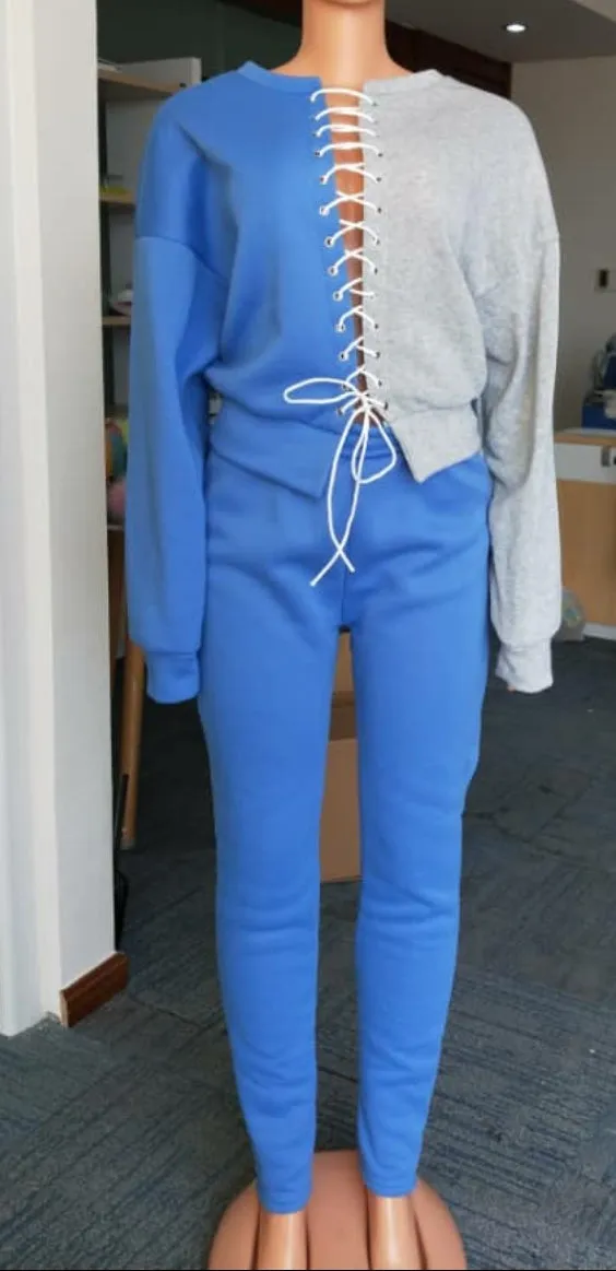 Front Tie Sweatsuit