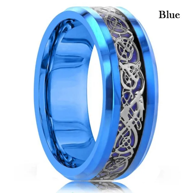 Men's Stainless Steel Dragon Ring - 6-13 sizes available