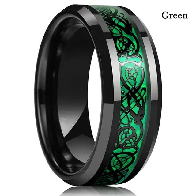 Men's Stainless Steel Dragon Ring - 6-13 sizes available