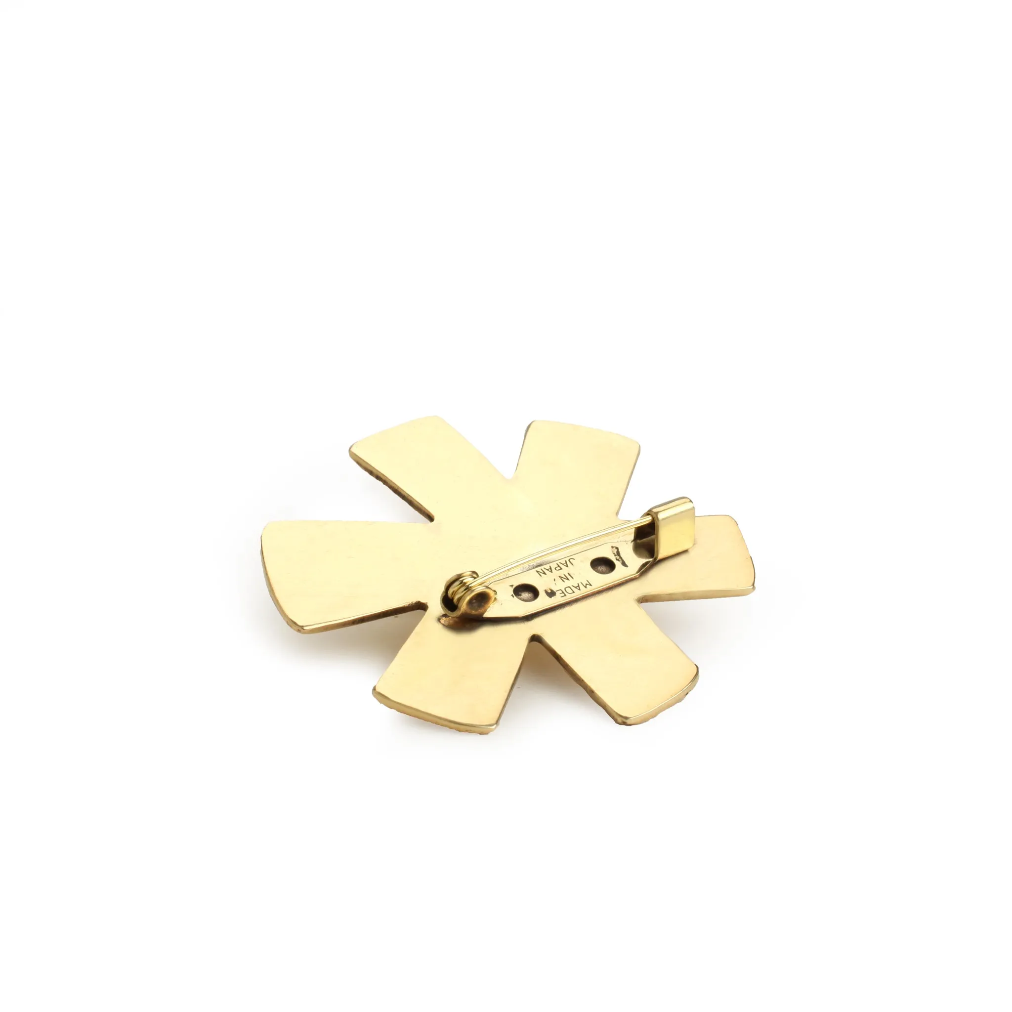 Stylized Flower Brooch With Hammered Finish